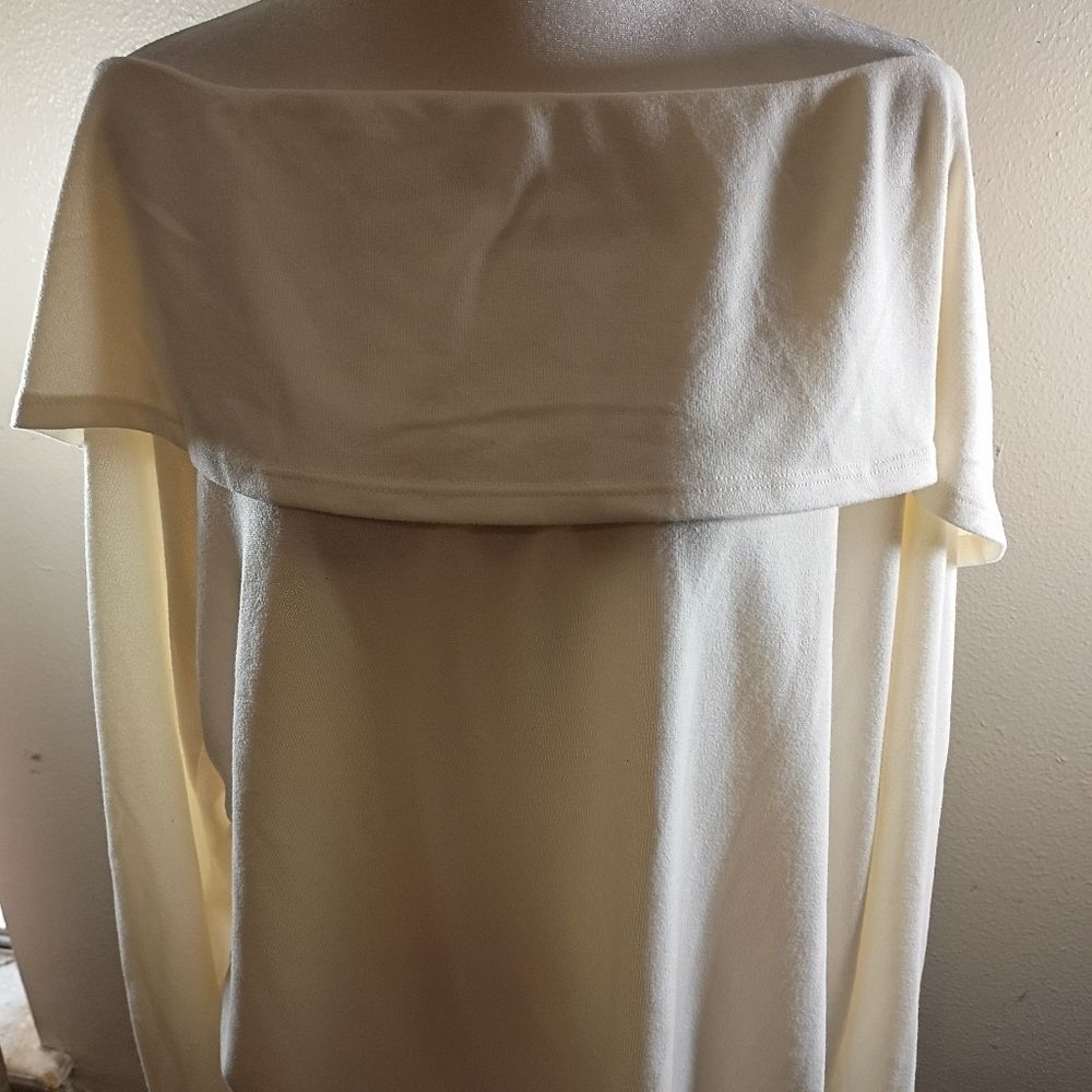 Lane Bryant Off Shoulder Pullover Sweater Cream Sz 20